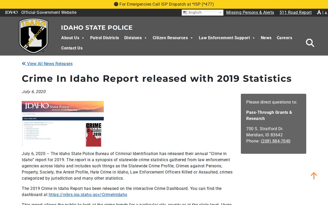 Gooding County criminal history Crime in Idaho reports