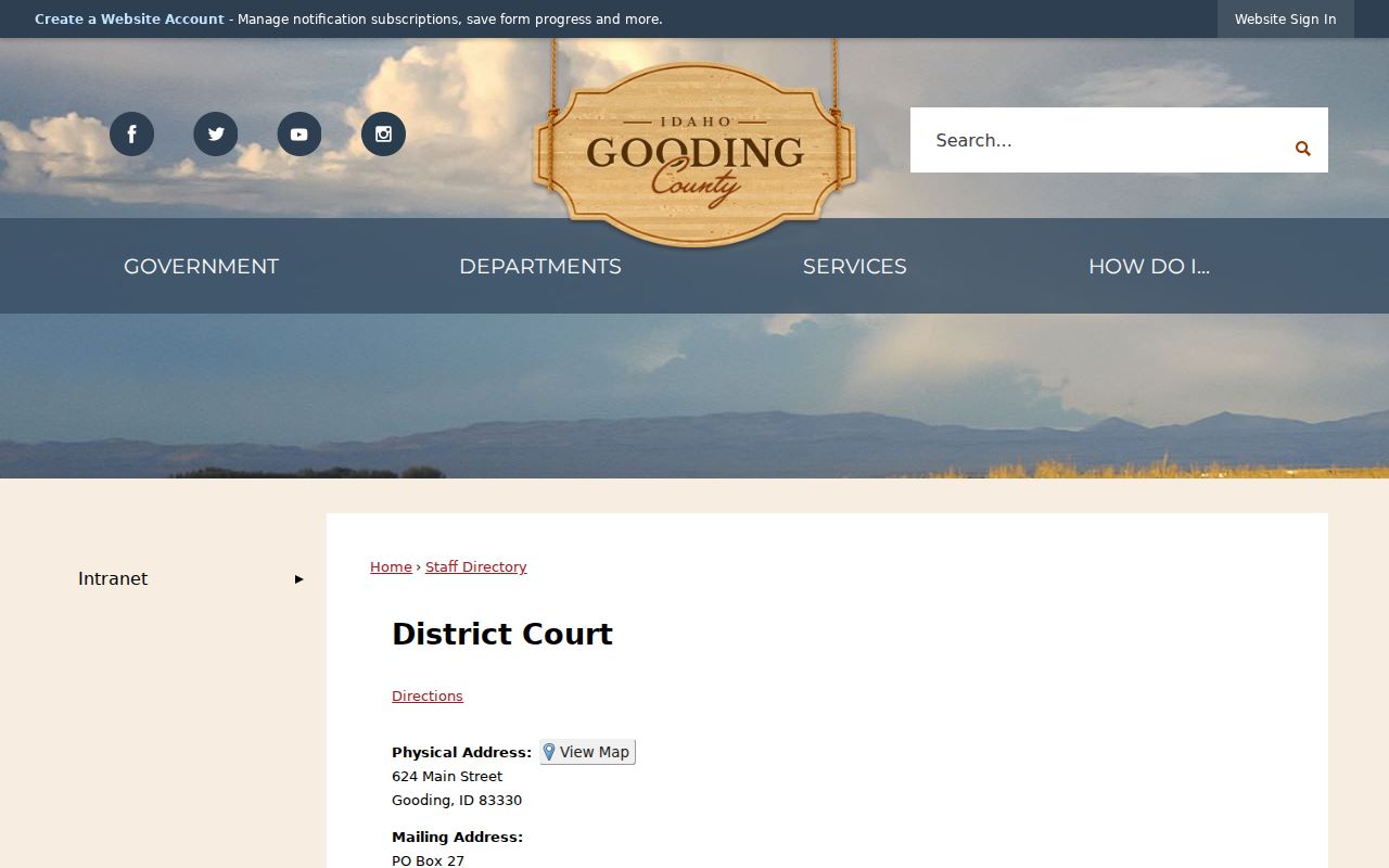 Gooding County criminal court record office information