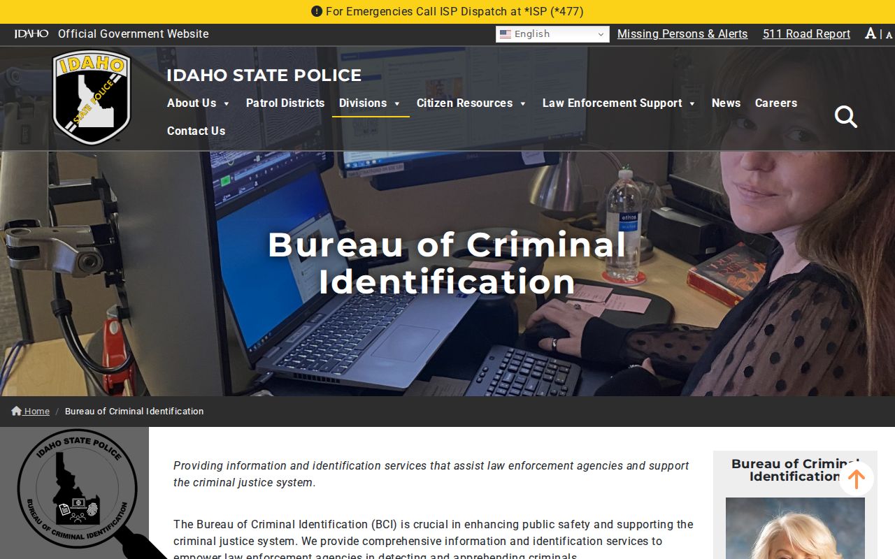 Gooding County criminal history Idaho BCI information