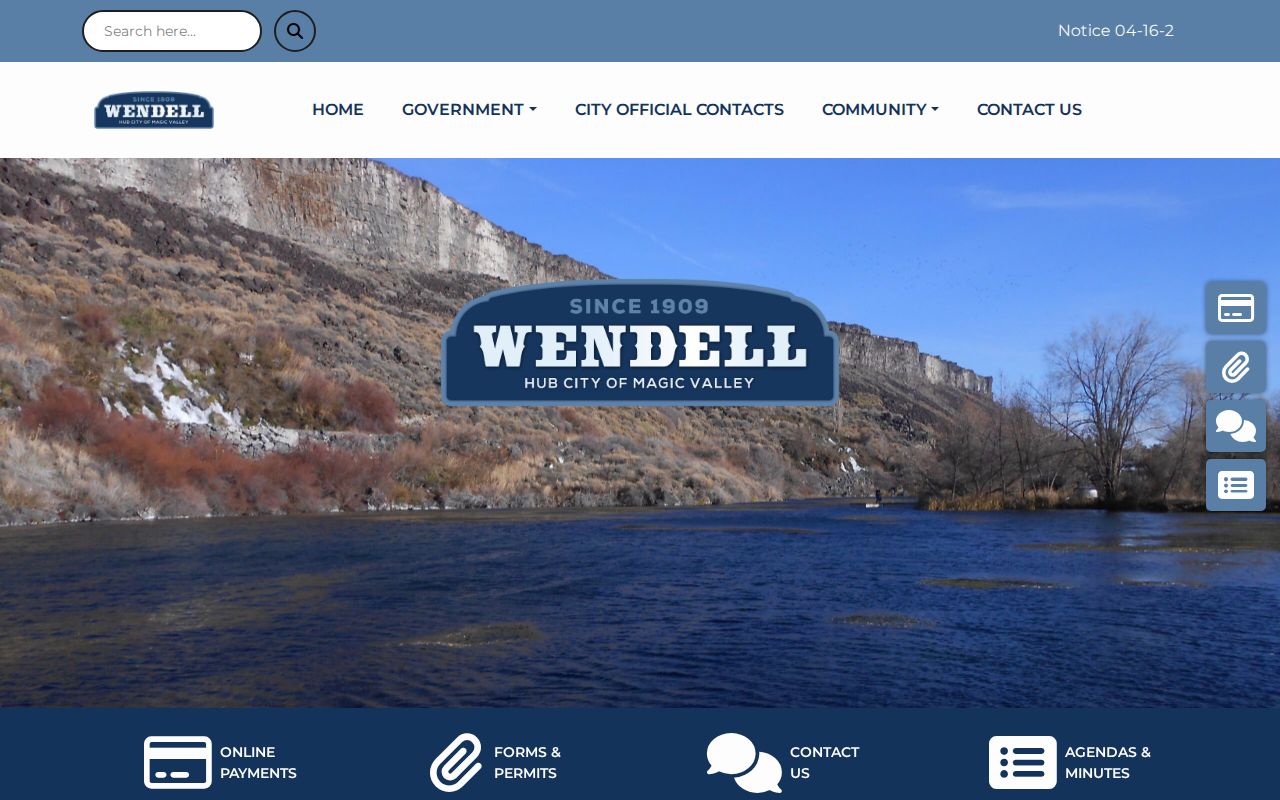 Official City of Wendell government website and public safety navigation